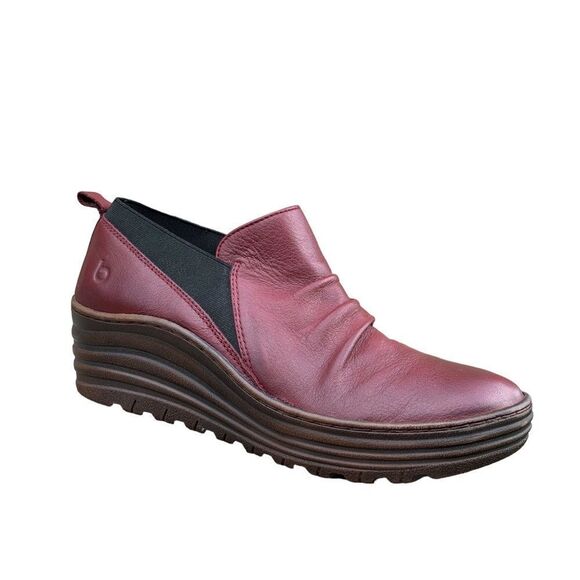 Bionica Wine Leather Dimensional Wedge Comfort Shoe Women’s size 10 - Picture 3 of 14